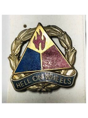 US Army 2nd Armor Division Ordinance Vintage Lapel Pin